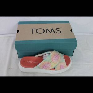TOMS Alpargata Mallow Crossover Candy Pink Tie Dye Slides Women’s Size 8 - NIB.